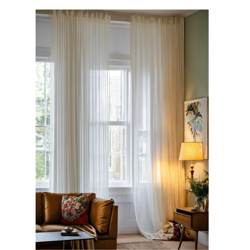 white sheer curtains